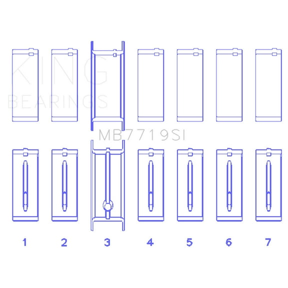 King Engine Bearings Mb7719Si Engine Crankshaft Main Bearing Set