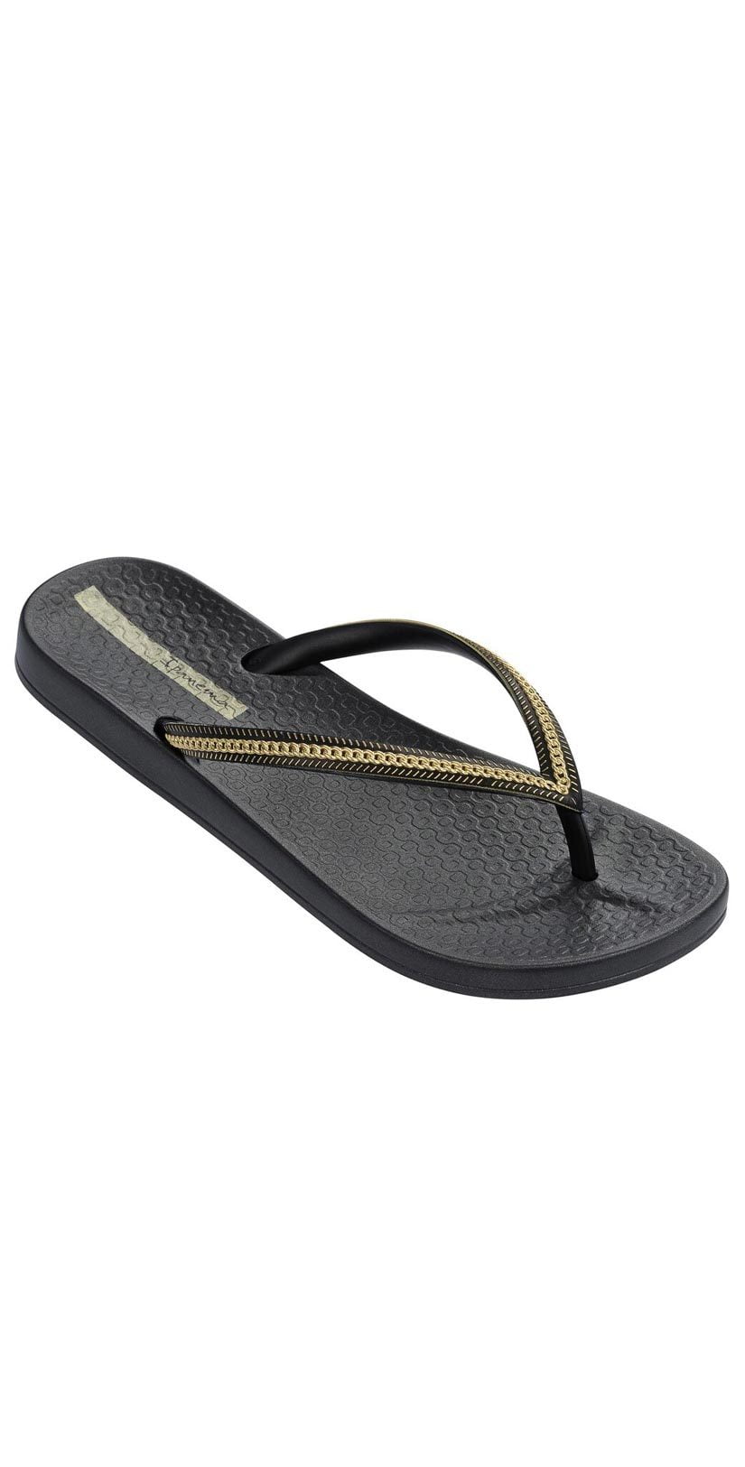Ipanema Ana Metallic Black Gold Thong Sandal 23480 Black / 7 - Walmart.com