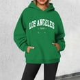 thumbnail image 2 of NinXxx Women's Letter Printed Round Neck Pullover Long Sleeve Hoodie Green S, 2 of 4