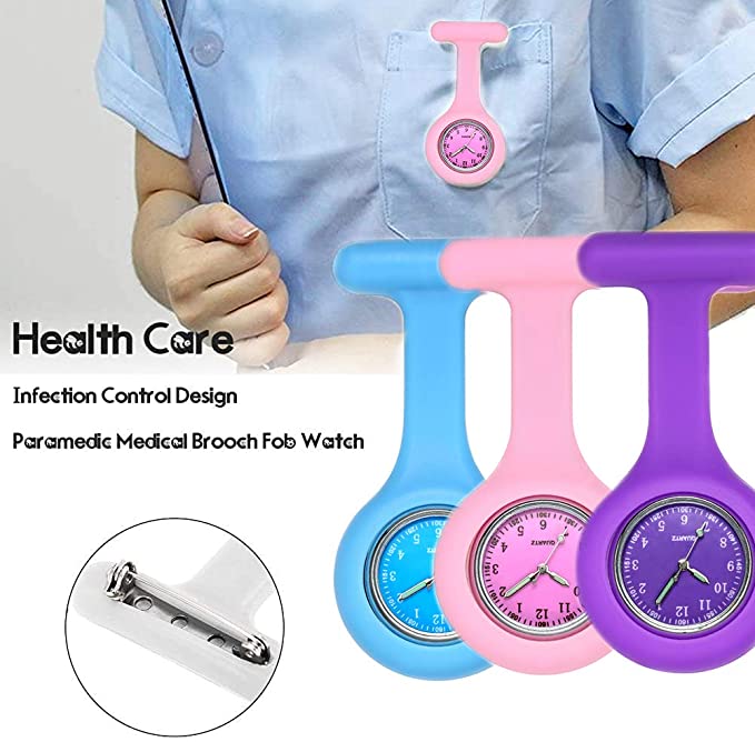 15 Pack Clip-On Nurse Watches | Silicone Fob Stethoscope Watch for Nurses Amazon.com: Kenning 15 Pack Clip on Nurse Watches for Women  main image 3