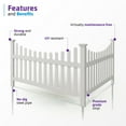 thumbnail image 4 of 3.5ft H x 6ft W (1 Panel + 1 Post) No Dig WamBam All American Scallop Top Fence Kit, White Vinyl Picket Fence, Easy Install Outdoor Fence for Backyard or Patio, DIY Decorative Fencing, ZP19041, 4 of 7