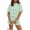 Light Green, variant on Carlikeit Casual Summer Matching Set for Women, Ribbed Short Sleeve Top and Shorts Outfit with Pockets, Loose Fit Cruise and Vacation Lounge Set