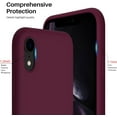 thumbnail image 4 of Compatible with iPhone XR Case, Slim Liquid Silicone Case with Open Bottom Style, Soft Gel Rubber Cover Phone Case for iPhone XR 6.1 inch, Burgundy, 4 of 11