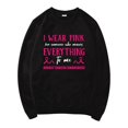thumbnail image 4 of Cancer Awareness Sweatshirt Women Pink Ribbon Sweatshirts Crew Neck Long Sleeve Pullover Cancer Survivor Tee Tops (Black, XXL), 4 of 4