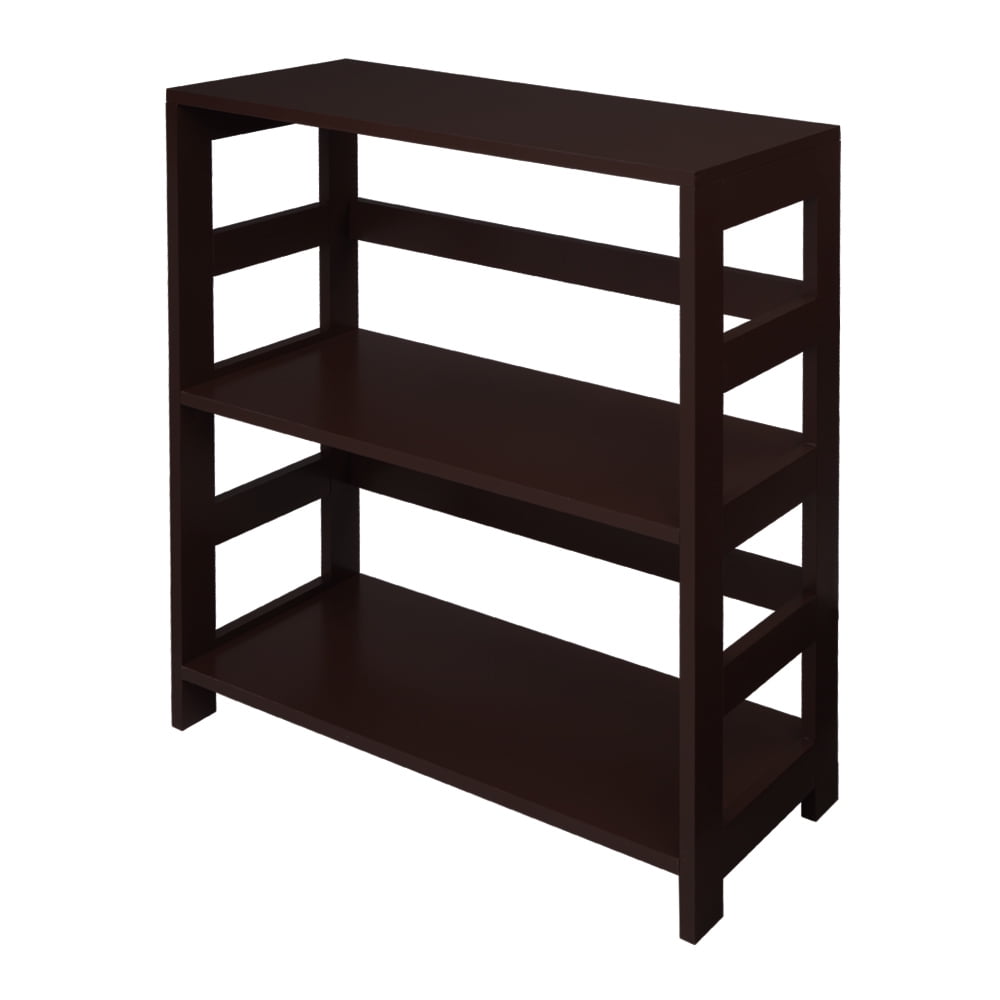 Private Jungle Storage Rack Wood Shelf 3 Tier Bookcase Shelf Storage Organizer, Brown