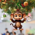 thumbnail image 2 of Christmas Tree Pendant Tree Monkey Pendant Christmas Pendant Book Stacking Ornaments Christmas Monkey Holding Christmas Acrylic Ornaments New Year Ornaments, 2 of 4