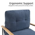thumbnail image 3 of Avobird Modern Accent Chair for Living Room, Bedroom, Office, Vanity Chair with Wood Armrests & Removable Cushion, Blue, 3 of 7
