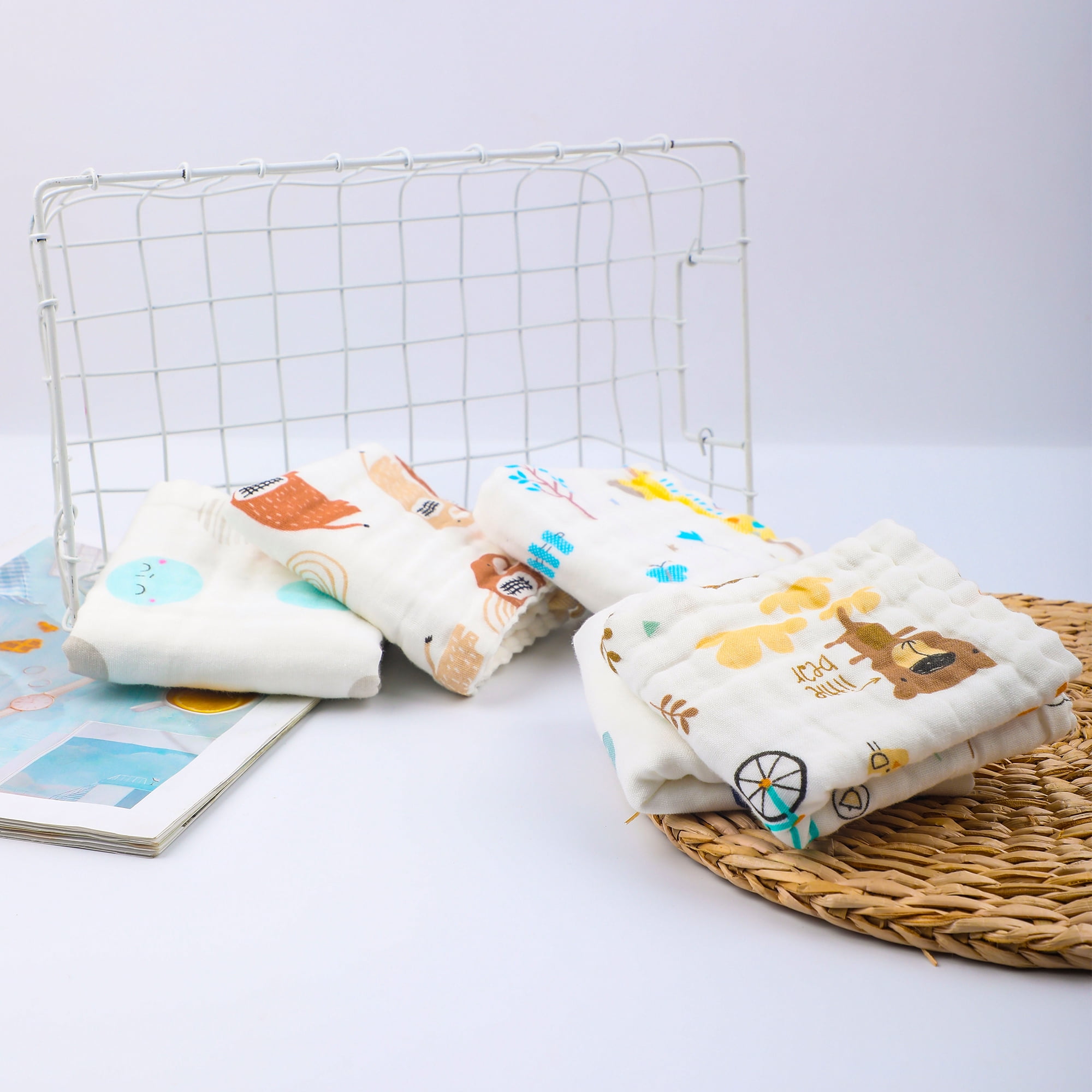 Pregnancy Gifts for First Time Moms - 11 in 1 100% Organic Cotton baby bibs/burp cloths/baby sock/gloves and handkerchief, baby Baby Welcome Box, New Born Boy Baby Gift, Christmas Gifts