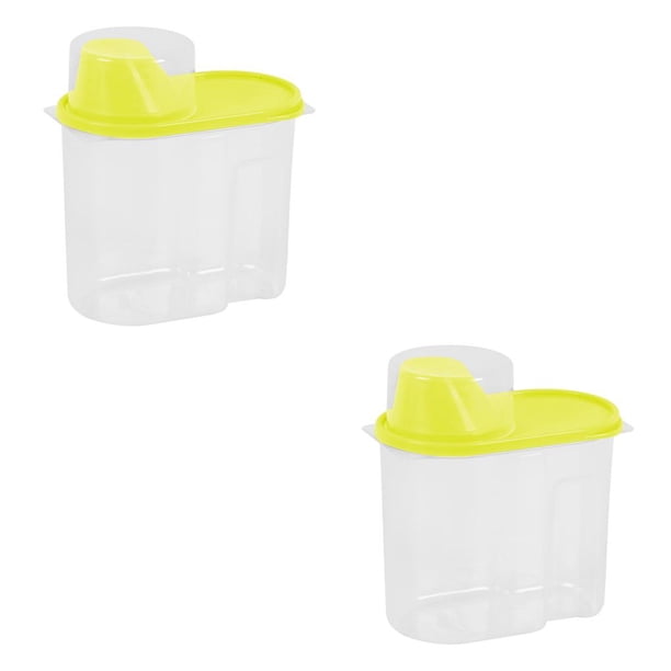 Yuarrent Tarro sellado con tapa Dispensador de almacenamiento de alimentos Contenedor PP Cocina Arroz Cereal Frijol Caja de conservación, 1.9L, Amarillo Amarillo 1.9L 2piezas Yuarrent CBP022088