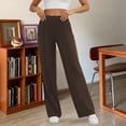 thumbnail image 3 of Yoga Pants for Women 2026 Trendy Elastic High Waist Stretch Straight Leg Casual Loose Slacks Work Pants, 3 of 5