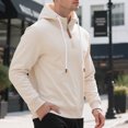 thumbnail image 6 of Mens Quarter Zip Pullover Hoodies Fleece Big And Tall Hooded Sweatshirt Fall Lightweight Comfy Streetwear With Pocket, 6 of 8