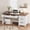 White, variant on Farmhouse Wood Home Office Desk with Drawers – 53.5" Executive Writing Table – Built-in Power Outlets, Adjustable File Cabinet – Distressed Finish-Not Include chair