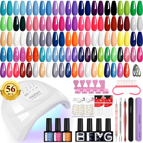 Kit de esmaltes de uñas en gel PHOENIXY con luz UV, 48 W, 56 unidades, 108 Effect
