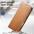 thumbnail image 2 of Allytechgroup Wallet Case for Apple iPhone 15 Pro Max, Rugged TPU Faux Leather Flip Cover with Shock-Absorbent Protection, Card & Cash Slots, Stand Holder, Anti-Scratch Wrist Strap Design, Brown, 2 of 12