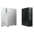 thumbnail image 1 of Mini ITX Computer Case All Aluminum Soft HTPC Single Slot Case with ITX Computer Case TX02 Mini Desktop Case,1 x chassis 1 set x mounting screws 1 x ITX case,Silver & Black, 1 of 10