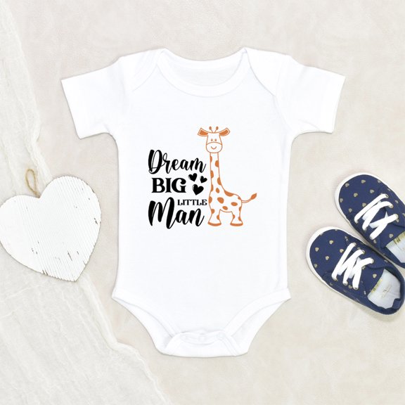 Newbabywishes - Dreams Big Lil Man Giraffe Baby Clothes for Boys - Adorable Baby Clothing