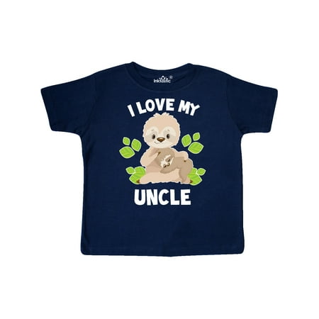 

Inktastic Cute Sloth I Love My Uncle with Green Leaves Gift Toddler Boy or Toddler Girl T-Shirt