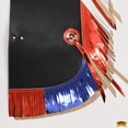 thumbnail image 5 of Hilason Pro Rodeo Bull Riding Chaps Us Flag Western Leather Kids, 5 of 6
