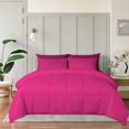 thumbnail image 2 of D.N.G. BEDDINGS Deluxe All Seasons Full/Queen Size 800 Thread Count, Solid Hot Pink Down Alternative 5 Piece Box Design Comforter Set 100% Egyptian Cotton, 2 of 6