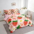 thumbnail image 3 of Castle Fairy Kawaii Red Strawberry 7-Piece Twin Bedding Sets for Teens Girls Women,Cute Flower Bedding Comforter Set,Polka Dots Breathable Sheet Sets,Lightweight Room Decor, 3 of 8