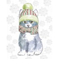 thumbnail image 2 of Grove, Beth 26x32 White Modern Wood Framed Museum Art Print Titled - Christmas Kitties II Snowflakes v2, 2 of 4