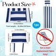 thumbnail image 3 of Beach Sling Chair Canvas Cloth with Pillow 44x17 Blue and White Stripes Casual Lounge Chair Replacement Canvas Outdoor Folding Chair Fabric for Patio Beach Sunbathing Garden Courtyard Prussian Blue, 3 of 9