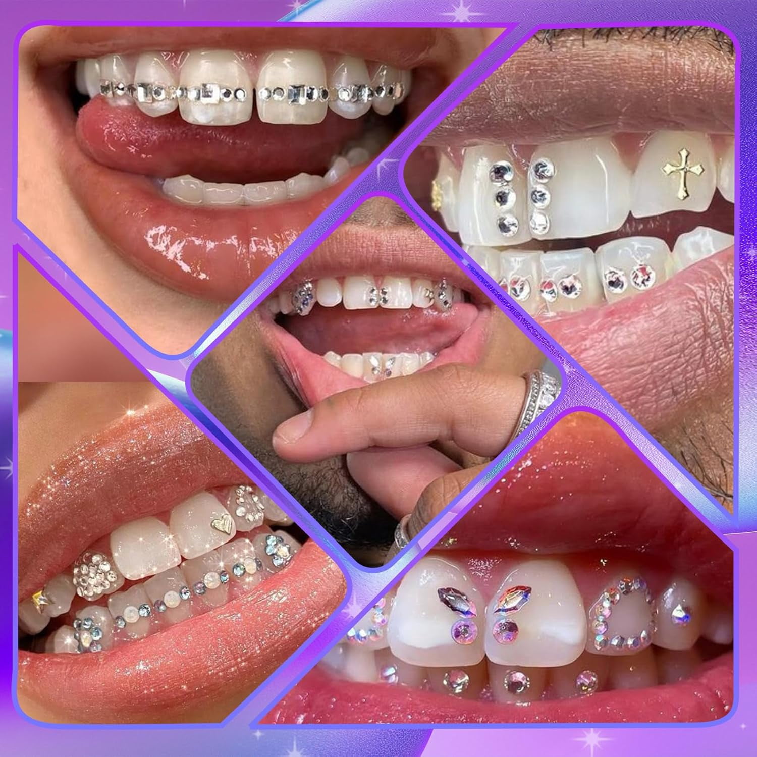 DIY Tooth Jewelry Kit - 15Shapes Bedazzle Gems, Teeth Jewelry Starter Set
