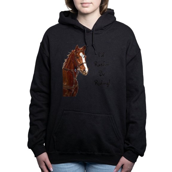 CafePress - Id Rather Be Riding! Horse Women's Hooded Sweatshi - Pullover Hoodie, Classic & Comfortable Hooded Sweatshirt