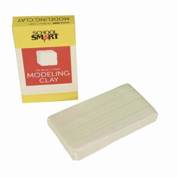 School Smart 2003077 1 lbs Modeling Clay, Cream