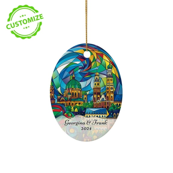 Lazaofficial Personalized Ornaments With Names, German Christmas Ornaments, Couple Ornament, Travel Ornament, Travel Ornaments For Christmas Tree, Custom Ornaments For Christmas Tree