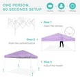 thumbnail image 3 of Best Choice Products 10x10ft Easy Setup Pop Up Canopy w/ 1-Button Setup, Wheeled Case, 4 Weight Bags - Lilac/White, 3 of 10
