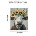 thumbnail image 3 of FCXZI Cow With Flower Crown Canvas Print Wall Art Home Decor 12x16in, 3 of 5
