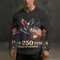 thumbnail image 5 of 4th of July Outfits for Men 250th Anniversary Usa Shirt Long Sleeve Henley Pullover American Flag Tops Button Up Muscle Shirt, 5 of 8