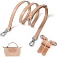 thumbnail image 1 of correa de hombro ajustable piel diseñada para la mini bolsa Longchamp, juego bolso cruzado elegante café Rosish-pink, 1 of 8