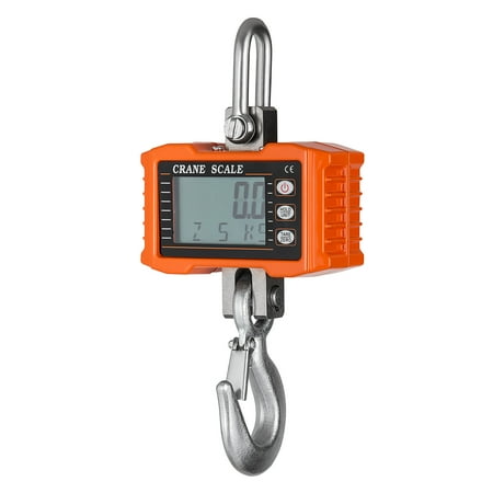 Light Duty Floor Crane VEVOR Crane Scale 1000KG/2000LBS Digital Hanging Scale Industrial Heavy Duty Crane Scale with Accurate Reloading Spring Sensor for Hunting; Farm or Construction ()
