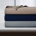 thumbnail image 2 of Tribeca Living Cotton Waffle Weave Garment Washed Oversized Blanket or Throw Queen - Silver Grey, 2 of 5