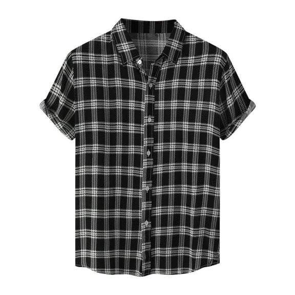 Floenr Mens T Shirts,Men Casual Buttons Beach Non-positioning Print Turndown Short Sleeve Shirt Blouse