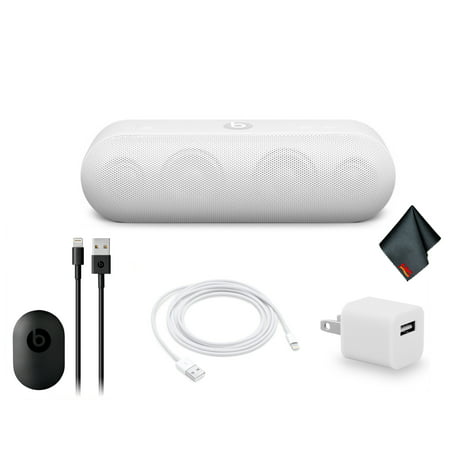Beats by Dr. Dre Beats Pill+ Portable Bluetooth Speaker Standard Collection (White) Bundle Kit with Extra Charging Cable +