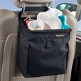 thumbnail image 1 of High Road TrashStash Hanging Car Garbage Bag with Push-Close Lid and Waterproof Bin for Car, SUV and Truck Seat Backs - Holds 3 Gallons of Car Trash (Black), 1 of 7