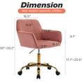 thumbnail image 2 of KCC Velvet Office Desk Chair, Comfy Swivel Modern Leisure Armchair with Wheels, Upholstered Comfy Velvet Fabric Makeup Chair Height Adjustable for Teens Women Girls Elegant Home Office, Rose, 2 of 8