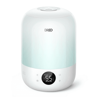 DREO Cool Mist Humidifier for Room, 3.7L Top-Fill & 35H Runtime Ultrasonic Humidifier, Custom Humidity Setting, Light Indicator & Aroma Tray, 26dB Quiet Humidifier for Home, Baby Bedroom, White