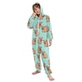 thumbnail image 5 of Capybare Pattern One Piece Pajamas Soft Jumpsuit Cozy Sleep and Play Romper Zipper and Pockets 12Y-13Y, 5 of 8