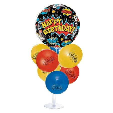 Superhero Happy Birthday Balloon Centerpieces, Party Decor, Birthday, 16 Pieces