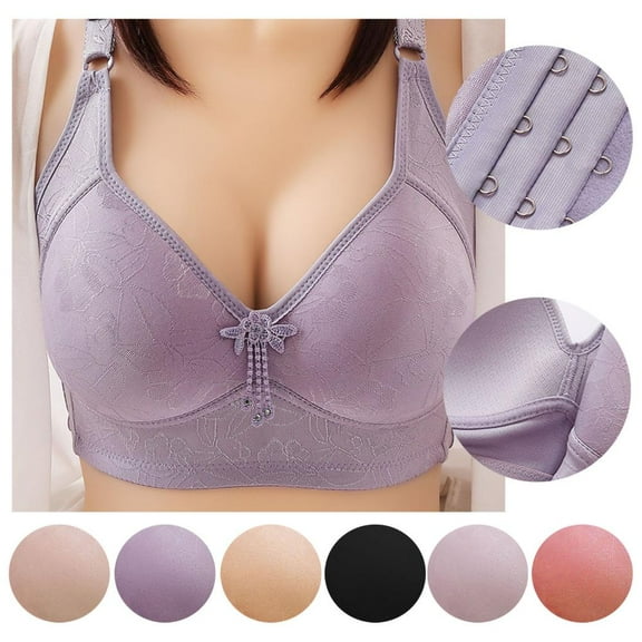 Pntutb Lingerie Bras for Women Plus Size,Womans Fashion Plus Size Wire Free Comfortable Push Up Hollow Out Bra Underwear