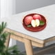 thumbnail image 2 of Bandeja redonda tejida a mano con asa de madera, organizador decorativo para pan Medio marrón oscuro, 2 of 9