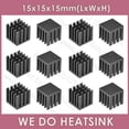 thumbnail image 1 of 15x15x15mm Without or With Thermal Pad Small Cube Size Silver Slotted Aluminum Heatsink Cooler Radiator Black Without Pad 8pcs, 1 of 6