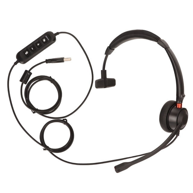Auriculares para centro de llamadas ENC Cancelación activa de ruido Auriculares de servicio al cliente de un solo oído con micrófono para oficina