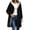 Black-04, variant on Women's Long Hooded Sherpa Lined Coat Full Zip Warm Mid-Length Winter Jacket with Pockets
