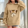 thumbnail image 2 of Hiijoy Girls Casual Hoodie Cat Pocket Long Sleeve Hooded Sweatshirt Kids Loose Pullover, 2 of 9