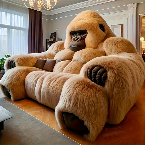 Diamond Art Painting Kits for Adults,Gorilla Sofa 5D Diamond Painting Dots Art Kits for Adults Beginner, DIY Full Round Gem Crystal Art Paint by Diamond, Home Wall Decor 14x 14 in